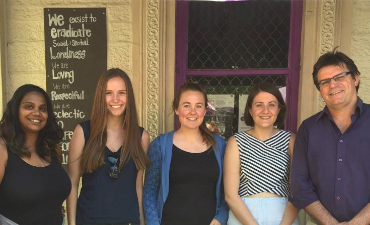 Left to right: Candace Champion, Lizzie Ferguson, Philippa Paul, Alexandra Bingham and Adrian Nippress are all Uniting Church SA members who attended the Voices for Justice conference in 2015.